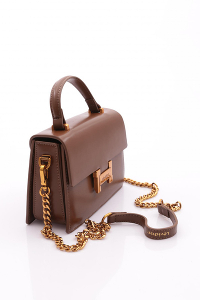 Levidor Dark Brown Square Design Handbag