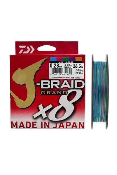 daiwa J-braid Grand 300m 0.28mm 8x Multi Color Ip Misina