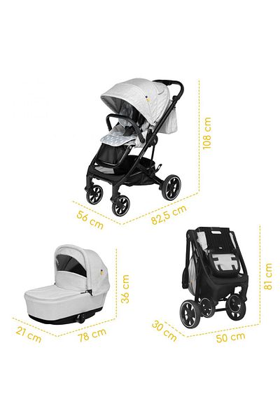 OEM Carucior 2 in 1 Skiddou Moss Onyx, Negru