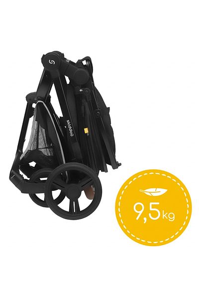 OEM Carucior transformabil 2 in 1 Skiddou Nasjo Onyx, Negru