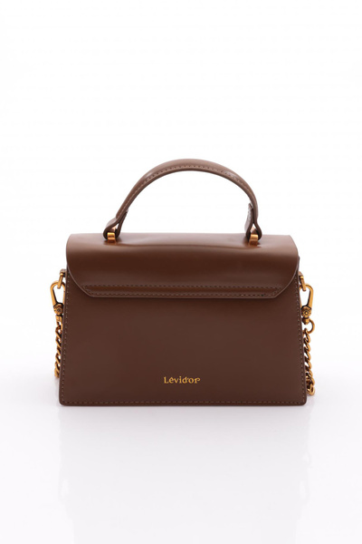 Levidor Dark Brown Square Design Handbag