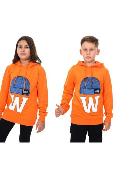 EKKO Hanorac cu glugă cu imprimeu și brodat pentru copii