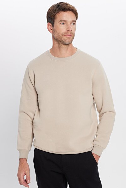 Tudors Φούτερ Unisex Oversize Wide Cut βαμβακερή απαλή υφή Fleece Basic Stone Color Crew Neck Φούτερ