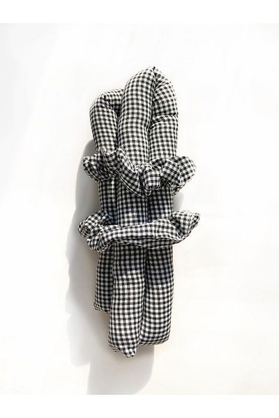 Woollyland Cârnați de păr pentru coafarea părului fără căldură, model Gingham Păr ondulat fără utilizarea căldurii