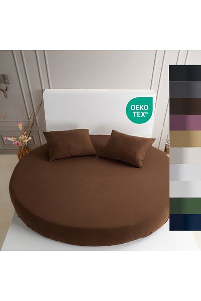 Strauss Strausshome Premium Round Fitted Sheet 220X220 - 200X200Cm 100% Cotton Oeko Tex