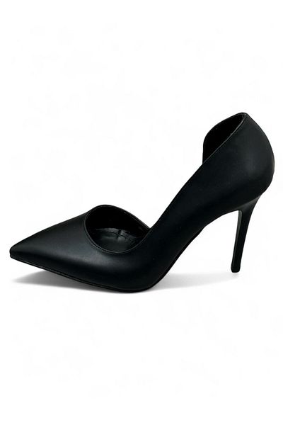 ERVANIN BUTİĞİ Black Skin (Lily) Women's Stiletto