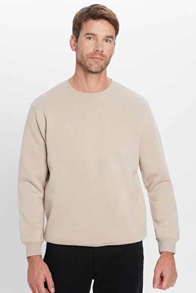 Tudors Φούτερ Unisex Oversize Wide Cut βαμβακερή απαλή υφή Fleece Basic Stone Color Crew Neck Φούτερ