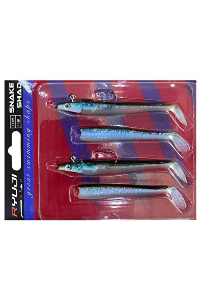 RYUJI Snake Shad 11cm 10gr (2 Jighead + 4 Silikon) 12 Gray Mullet