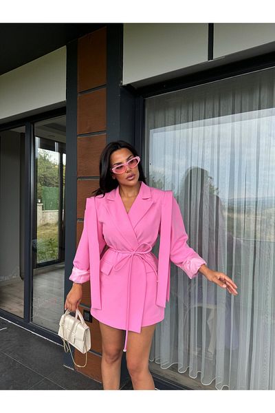 Bella Breeze Damen-Blazerjacke mit Oversize-Design und Schnürung