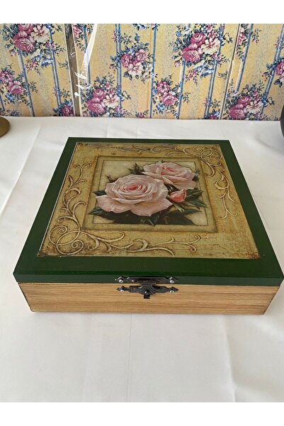 Genel Markalar Kare Ahşap Takı Kutusu 26x26x8 Cm