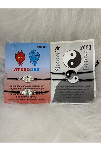 Hediyedukkani Ateş ve su Ying Yan 2’li Bileklik seti hediyelik