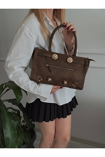 mèche atelier since 2024 Poly Suede Accessory Detailed Women's Shoulder Bag K...