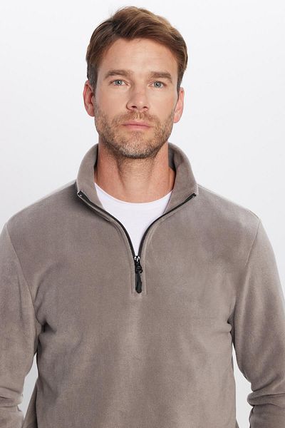 Tudors Φούτερ Unisex Standard Fit Anti-pilling, Cold Proof Grey Bato Collar Fleece φούτερ
