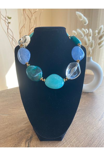 Store Vintage Bohemian Style Exaggeration Acrylic Beaded Necklace