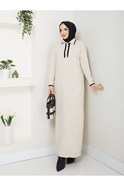MODAMÜNASİP Wonderful Buttoned Knitwear Dress