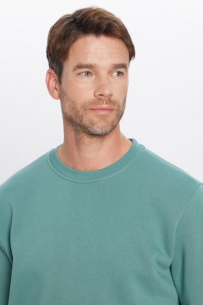 Tudors Φούτερ Unisex Oversize Wide Cut βαμβακερή απαλή υφή Fleece Basic Oil Crew λαιμόκοψη