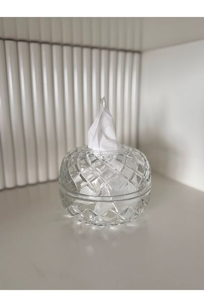 dekorasyon garajı Crystal Cut Glass Napkin Holder