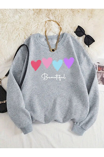 HOFFNUNG Hanorac confortabil cu mânecă lungă cu imprimeu, toamnă/iarnă