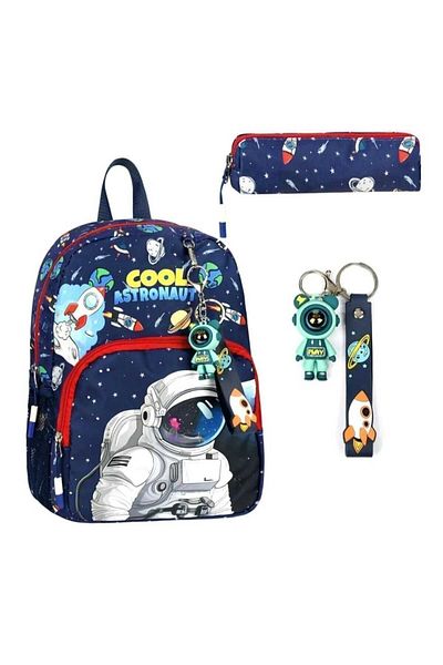 Dadacuq Set de două genți de grădiniță pentru băieți cu imprimeu astronaut „Cool Astrnaut”