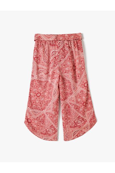 Koton Palazzo Trousers Waist Belted Ethnic Patterned Viscose