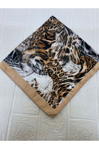 sema aksesuar Women's Leopard Pattern Scarf Brown White Color - Teacher's Day Gift - Gift