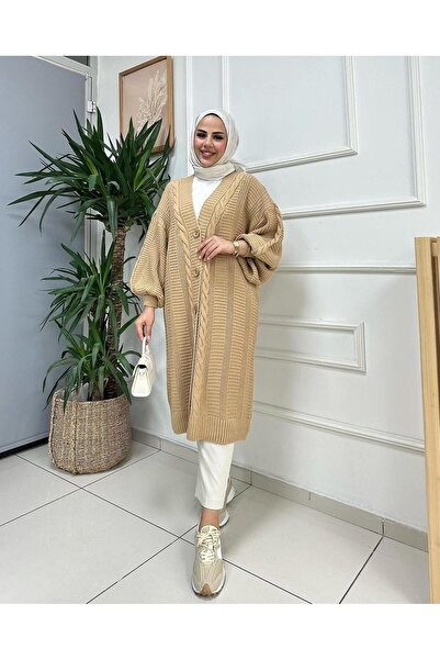 MODAMÜNASİP Cardigan de tricotat cu păr gros și moale