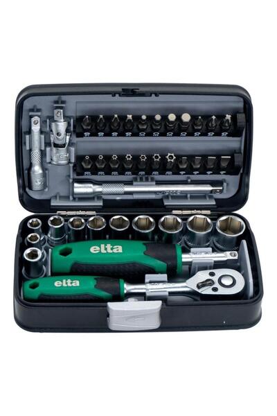 Elta 1/4" Altıköşe Cırcırlı Lokma Anahtar Ve Bits Uç Seti 38 Parça