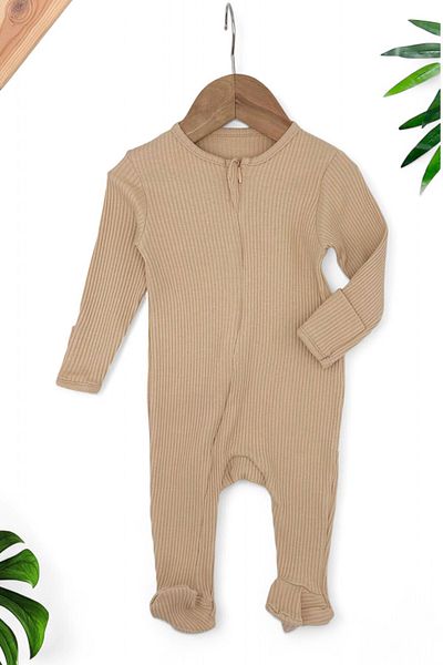 Ege Bebek 3-6-9-12 Months Baby Romper - Seasonal Jumpsuit with Fittings, Zipper and Gloves