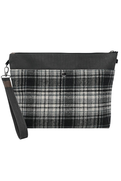 Sofist İstanbul Черна чанта с регулируема дръжка от восъчен канвас, дамска чанта за ръка и през рамо