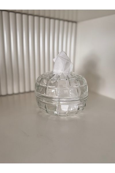 dekorasyon garajı Square Decor - Crystal Cutting, Glass Napkin Holder