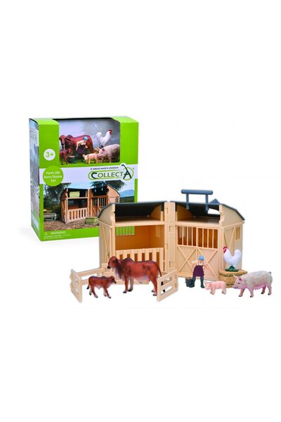 Collecta Set Grajd Si Sura Pentru Animale Cu Figurine Incluse