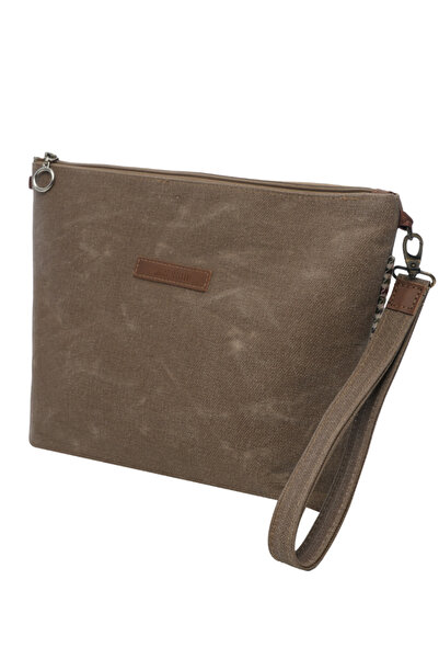 Sofist İstanbul Кафява чанта с регулируема дръжка от восъчен канвас, дамска чанта за ръка и през рамо