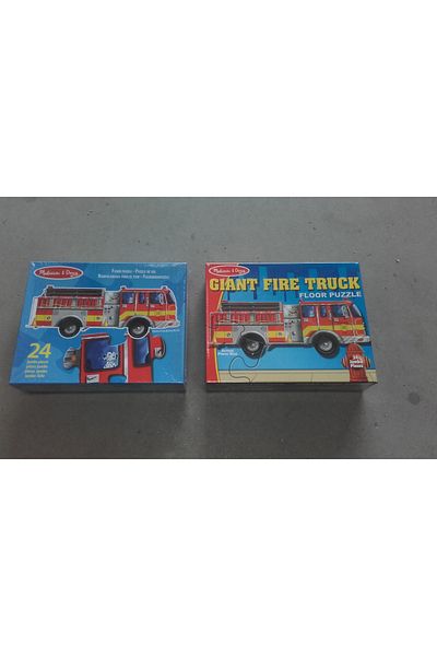 Melissa & Doug Podlahové puzzle s obřím hasičským vozem