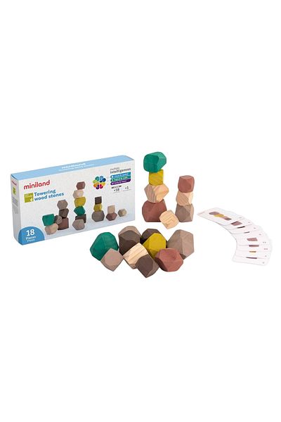 Miniland Educational Game for Developing Motor Skills Wood Stones