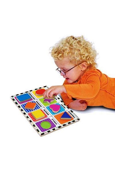 Melissa & Doug Reliéfní dřevěné puzzle Geometrické tvary