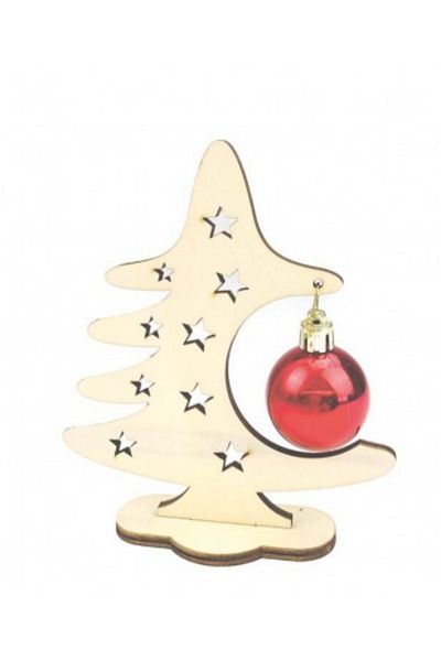 Beleduc Wooden Christmas Tree for Decoration, With Globe Pendant