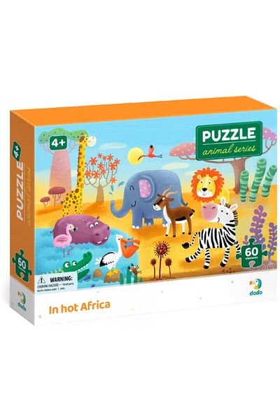Dodo Puzzle - Minunatele animalute din Africa ( 60 piese)