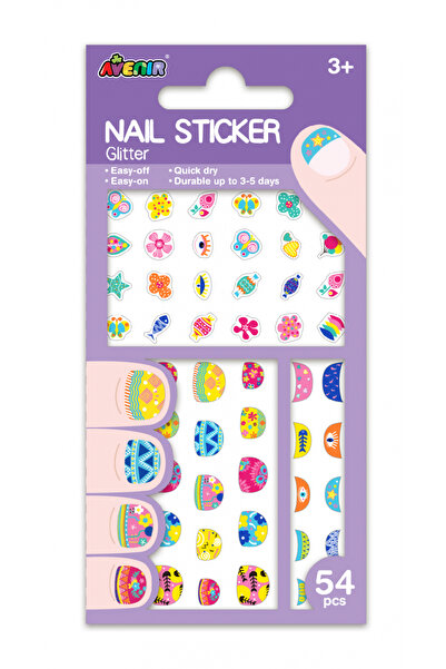 AVENİR Stickere pentru unghii cu sclipici - Flori