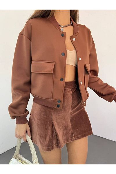 Butik Beyza Гъвкаво дамско бомбър яке от ликра