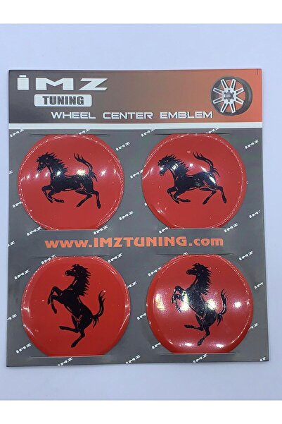 GultekinShop Horse Red Logo Wheel Cover Hub Emblem Sticker Pasting 60mm