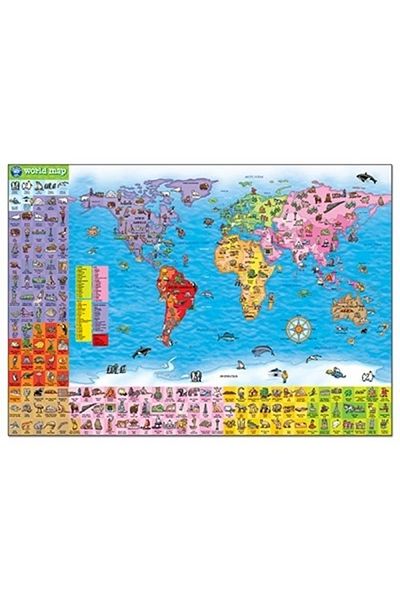 Orchard Toys Puzzle si poster Harta lumii 150 piese - Limba engleza
