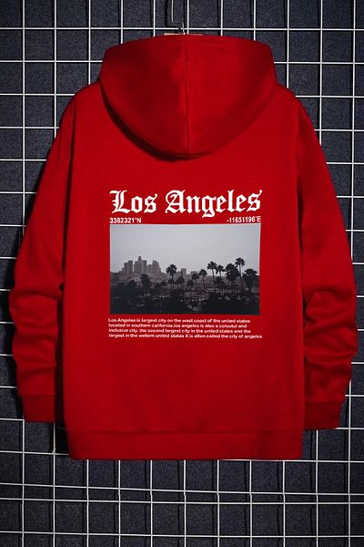halowear Унисекс червен суитшърт на тема Los Angeles City