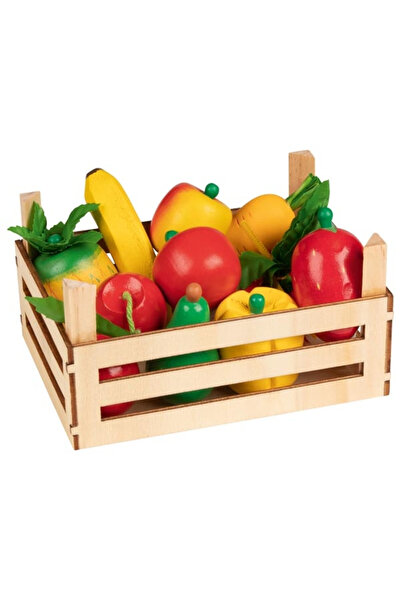 Goki Ladita cu fructe si legume - Set din lemn
