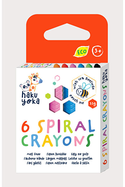 AVENİR Creioane cerate spiralate Haku Yoka, 6 culori, Avenir, 3 ani +