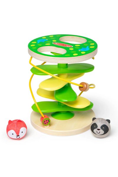 Melissa & Doug Play center for developing motor skills in babies and toddlers Tree house with rollercoaster