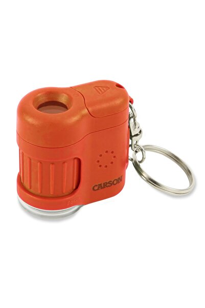 Carson Microscop portabil cu breloc, marire 20x, MicroMini, Orange