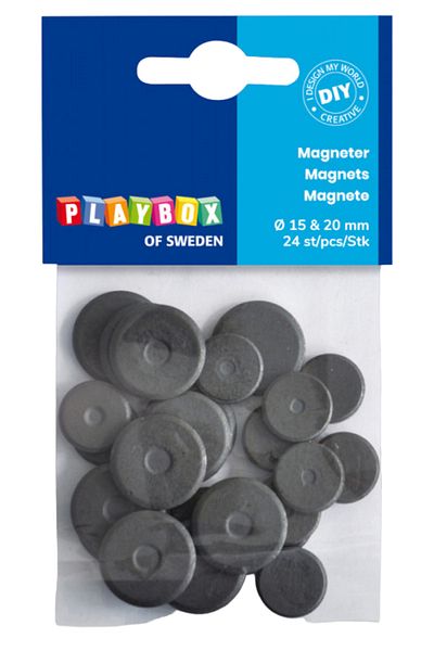 Playbox Set of 24 Pill Magnets with Diameters of 15 and 20 Mm