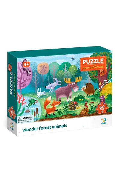Dodo Puzzle - Minunatele animalute din padure (60 piese)