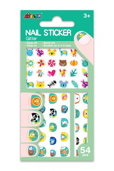 AVENİR Stickere pentru unghii cu sclipici - Animale