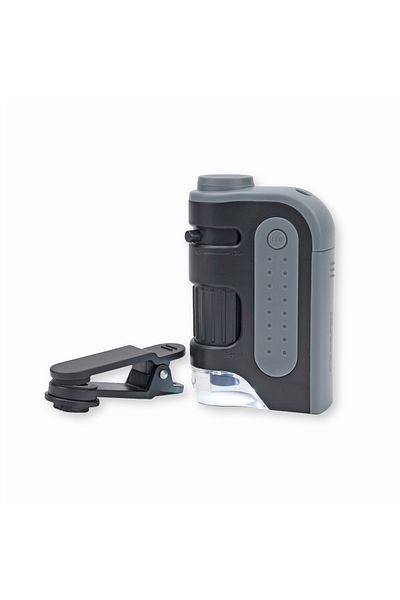 Carson LED pocket microscope, 60-120x magnification, with smartphone adapter, MicroBrite